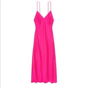 Victoria Secret Mid Fuchsia Silk Slip Dress